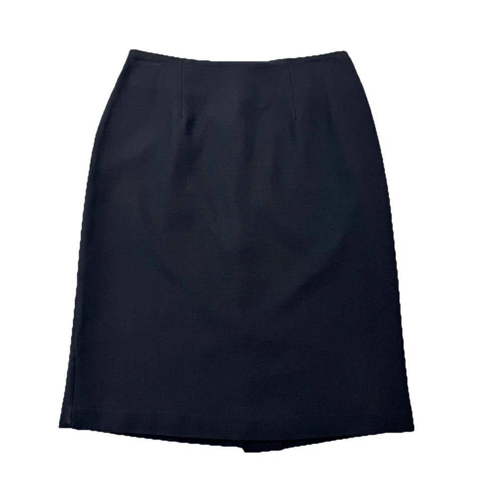 Vintage C.C. Magic Black Pencil Skirt Womens Size 10 Lined Made USA Career